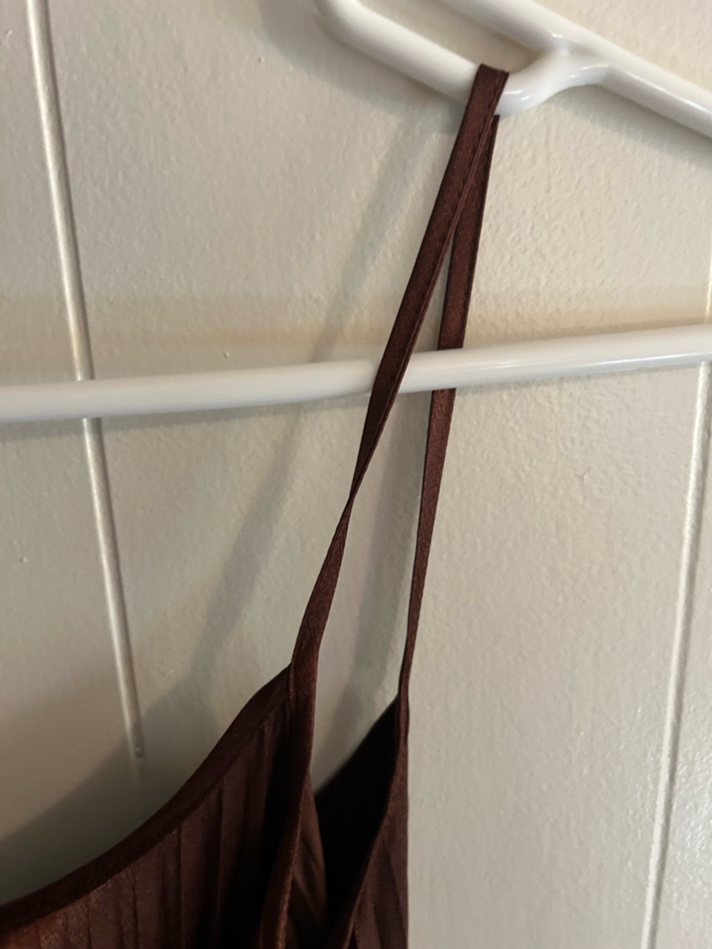 Mango Metallic Chocolate Brown Pleated Slip Dress - Picture 4 of 5